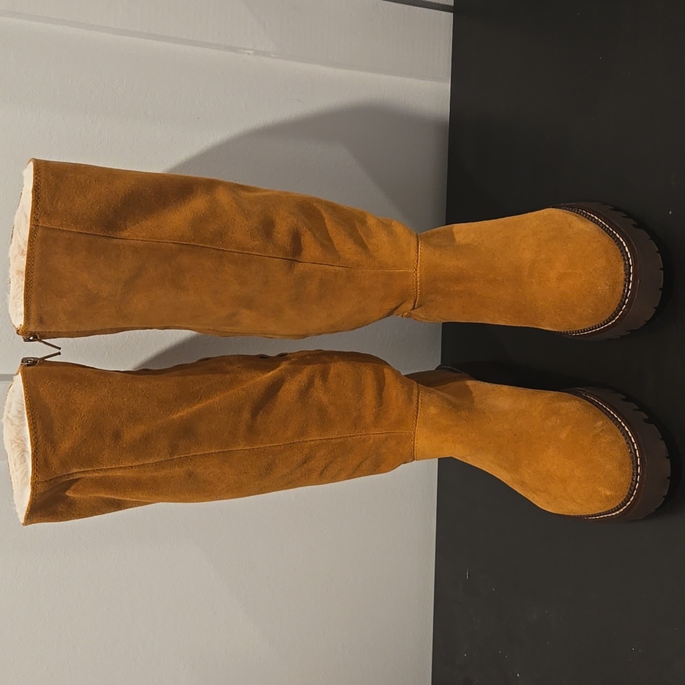 Caslon Mimmo Leather Faux Fur Boots Sz 9 A